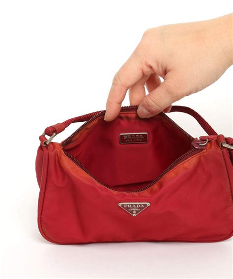 collectible prada red pouch squeeze open|Prada bag 2010.